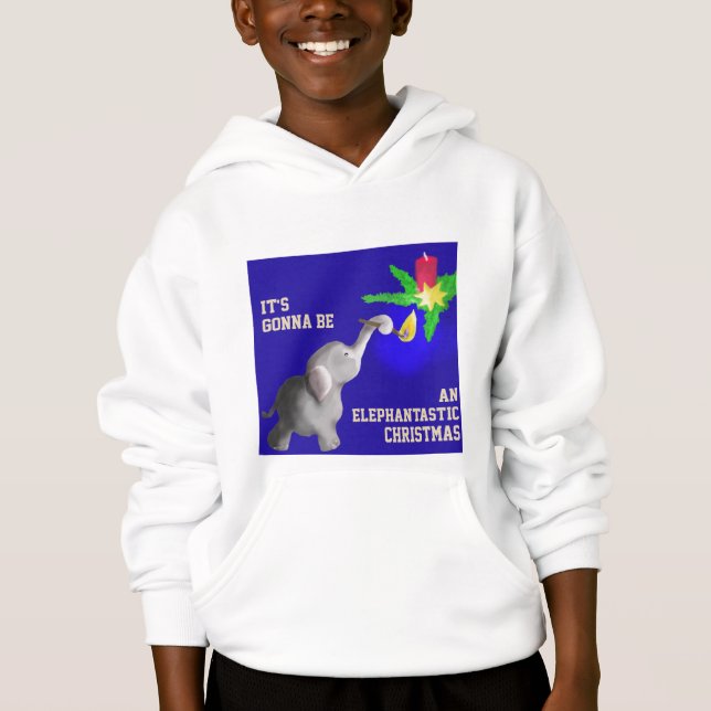 Niedliche Elefantenastik "Ugly" Weihnachtsdubo Hoodie (Vorderseite)