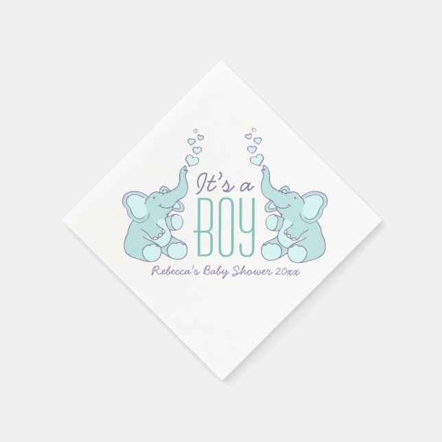 Niedliche Elefantenblaue Babydusche Serviette (Ecke)