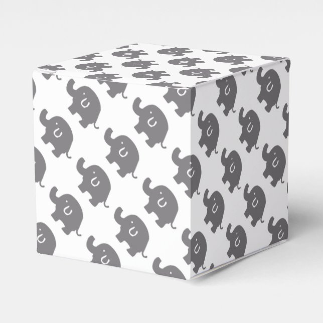 Niedliche Elefantenboxen, grau und weiß Geschenkschachtel (Vorderseite)