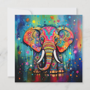 Niedliche Elefantenfarben von Funky Mixed Media An Einladung