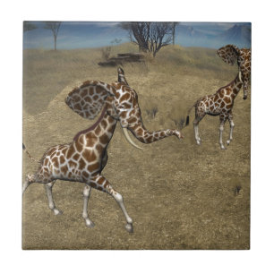 Niedliche ElefantenGiraffen Fliese