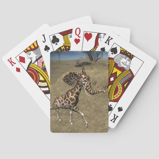 Niedliche ElefantenGiraffen Spielkarten (Rückseite)