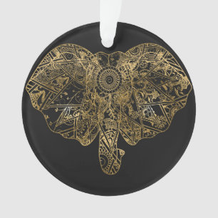 Niedliche Elefantenhand gezeichnet Henna blühend Ornament