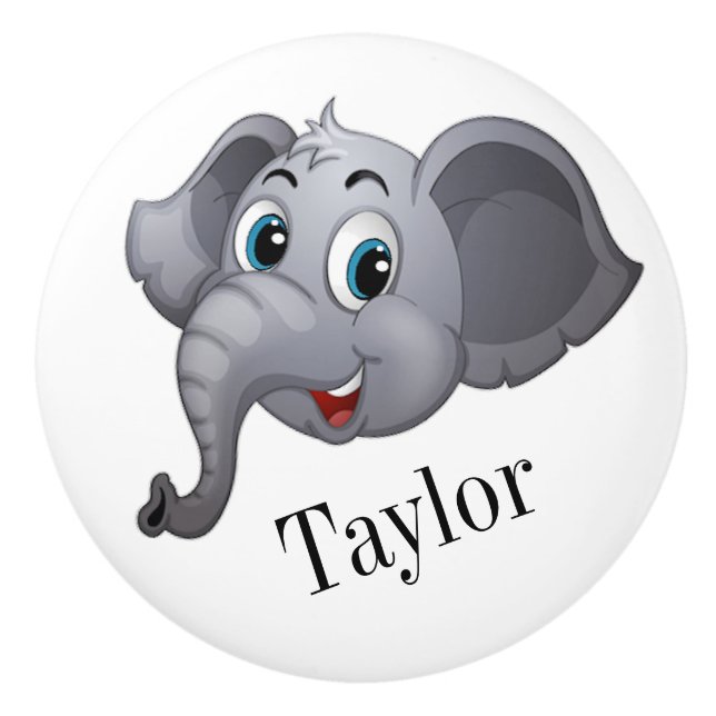 Niedliche Elefantenknoten Keramikknauf (Vorderseite)