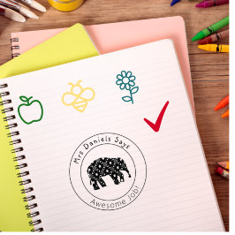 Niedliche Elefantenlehrer gut gemacht Gummistempel