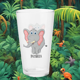 Niedliche Elefantenliebhaber fügen Glass hinzu Glas