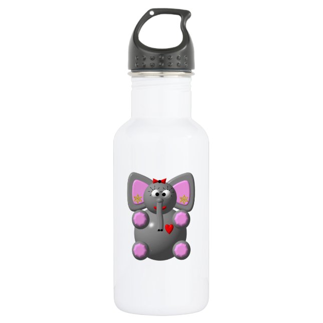 Niedliche Elefantenohrringe Trinkflasche (Vorderseite)
