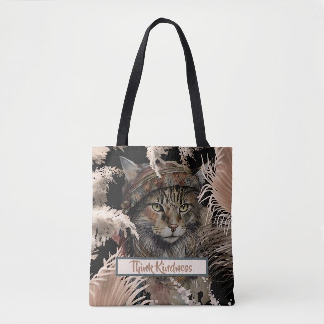 Niedliche Elegant Boho Think Kindness Cat (Vorderseite)