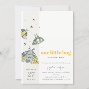 Niedliche Elegant Yellow Gray Little Bug Baby Dusc Einladung