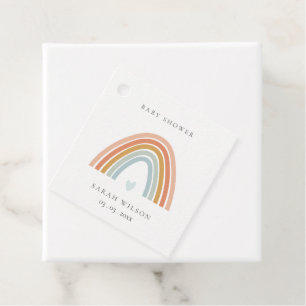 Niedliche elegante Blush Blue Heart Rainbow Baby D Geschenkanhänger