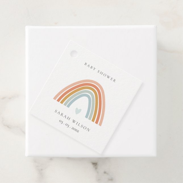 Niedliche elegante Blush Blue Heart Rainbow Baby D Geschenkanhänger (Beispiel)