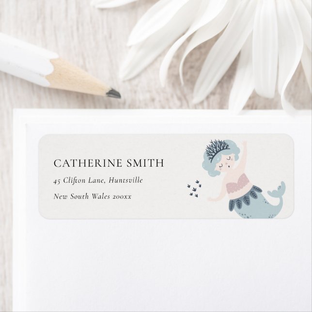 NIEDLICHE ELEGANTE KLEINE PINK BLUE MERMAID ADRESS (Insitu)