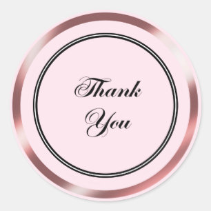 Niedliche Elegante Rose Gold Vielen Dank in Black Runder Aufkleber