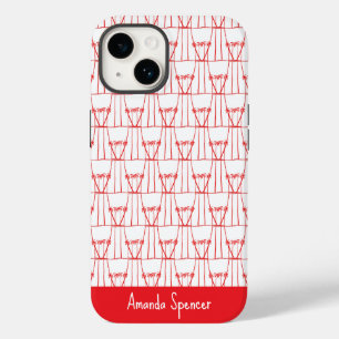 Niedliche, elegante Rote Silhouette Kokospalmen Case-Mate iPhone 14 Hülle