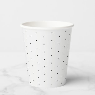 Niedliche elegante schwarz-weiß-winzige Polka-Pun Pappbecher