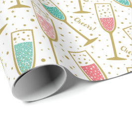Niedliche Elegante Silvestergläser Geschenkpapier