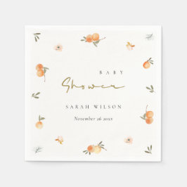 Niedliche elegante Soft Orange Boho Babydusche Serviette