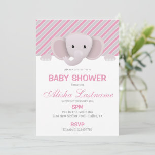 Niedliche Elephant Baby Dusche Einladung