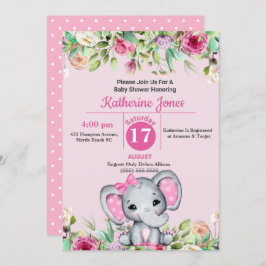 Niedliche Elephant Baby Dusche Einladung