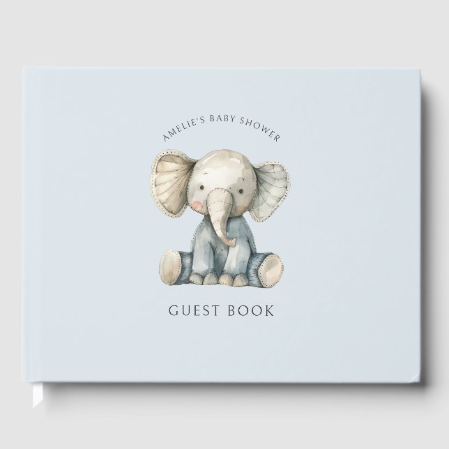 Niedliche Elephant Baby Dusche Gästebuch (Vorderseite)