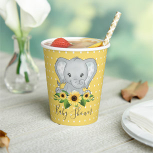 Niedliche Elephant Baby Dusche Pappbecher
