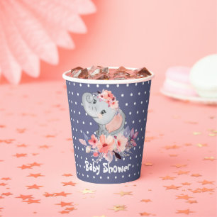Niedliche Elephant Baby Dusche Pappbecher