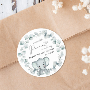 Niedliche Elephant Baby Dusche Runder Aufkleber