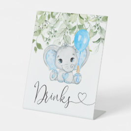 Niedliche Elephant Baby Shower Boy Drinks Sockelschild