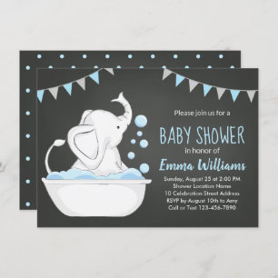 Niedliche Elephant Baby Shower Einladung für Boy B