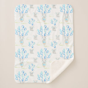 Niedliche Elephant Balloons & Clouds Baby Boy Must Sherpadecke
