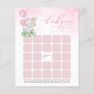 Niedliche Elephant Bingo Baby Duschkarte