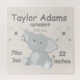 Niedliche Elephant Birth Stats Puzzle
