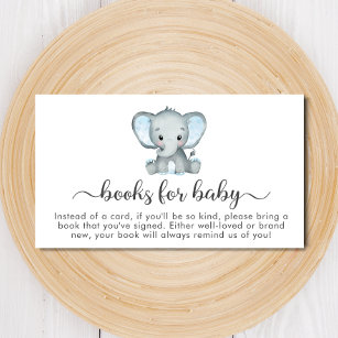Niedliche Elephant Blue Books für Babydusche Begleitkarte