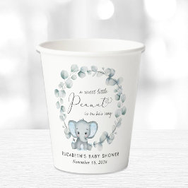 Niedliche Elephant Eucalyptus Baby Boy Dusche Pappbecher