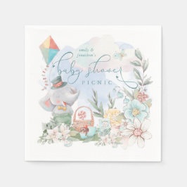 Niedliche Elephant Floral Nature Boy Babydusche Pi Serviette