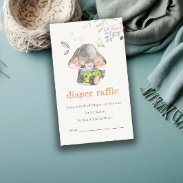 Niedliche Elephant Foliage Diaper Raffle Baby Dusc Begleitkarte