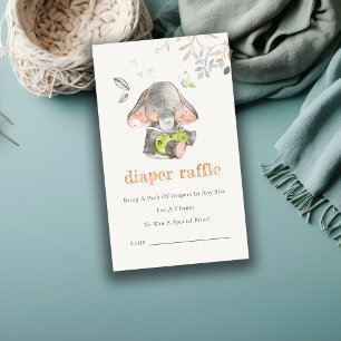 Niedliche Elephant Foliage Diaper Raffle Baby Dusc Begleitkarte