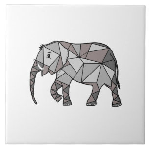 Niedliche Elephant Geometric Black and White Fliese