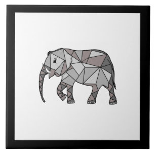 Niedliche Elephant Geometric Black and White Fliese