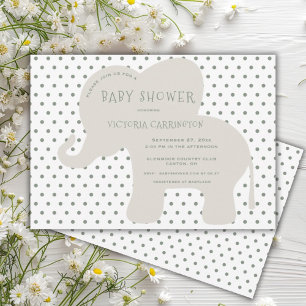 Niedliche Elephant Green Punkt Babydusche Einladung