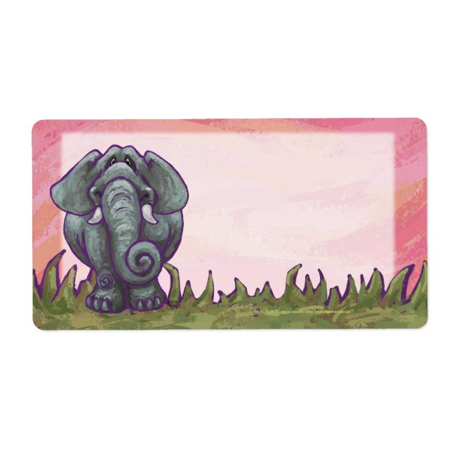 Niedliche Elephant Head Shipping Labels (Vorne)