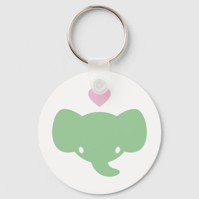 Niedliche Elephant Heart Graphic Schlüsselanhänger (Vorderseite)