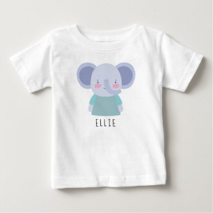 Niedliche Elephant Illustration - Anpassbar Baby T-shirt