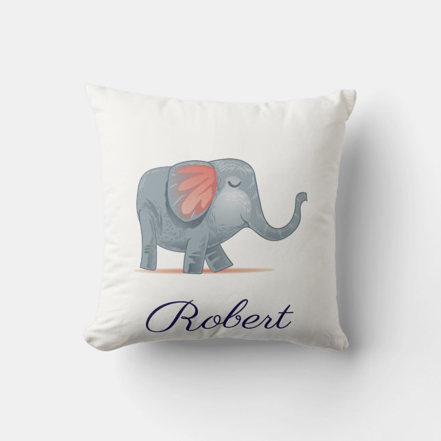 Niedliche Elephant Illustration Personalisiert Ihr Kissen (Vorderseite)