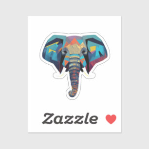 Niedliche Elephant Low-Poly-Abbildung Aufkleber