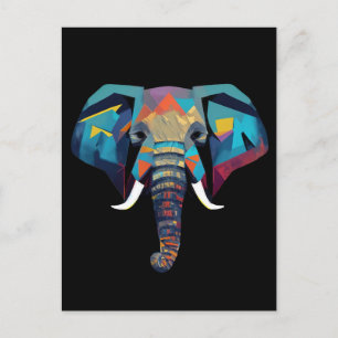 Niedliche Elephant Low-Poly-Abbildung Postkarte
