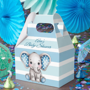 Niedliche Elephant Polka Dots Boy Baby Dusche Geschenkschachtel