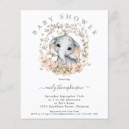 Niedliche Elephant Sage Kinderdusche Einladung