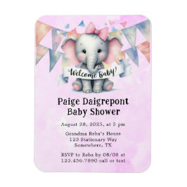 Niedliche Elephant Welcome Baby Dusche einladen Magnet