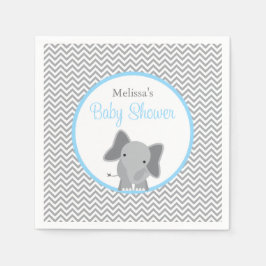 Niedliche Elephant Zickzack Light Blue Baby Dusche Serviette